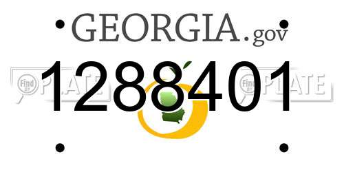 1288401 Georgia License Plate