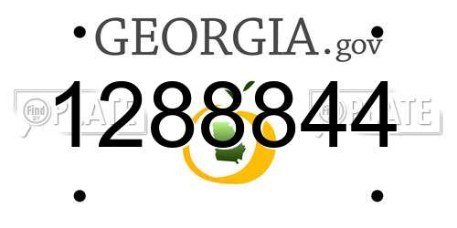 1288844 Georgia License Plate