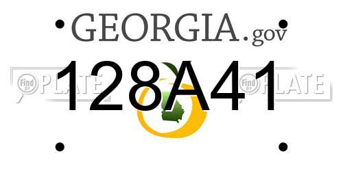 128A41 Georgia License Plate