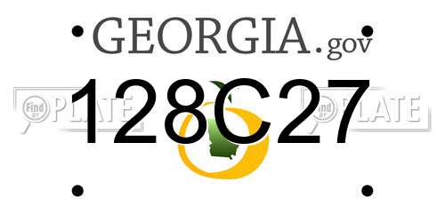 128C27 Georgia License Plate