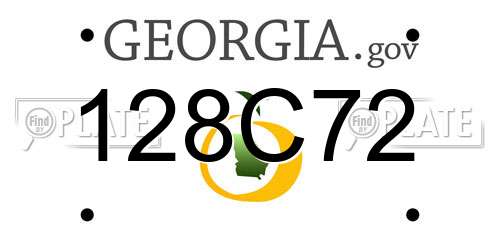 128C72 Georgia License Plate