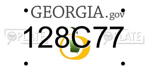 128C77 Georgia License Plate