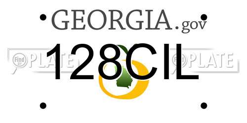 128CIL Georgia License Plate