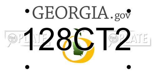 128CT2 Georgia License Plate