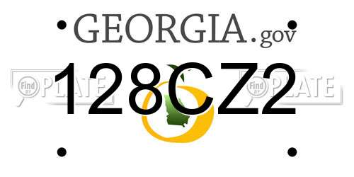 128CZ2 Georgia License Plate