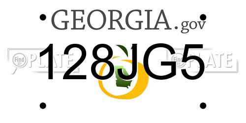 128JG5 Georgia License Plate