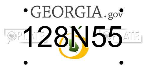 128N55 Georgia License Plate