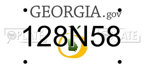 128N58 Georgia License Plate