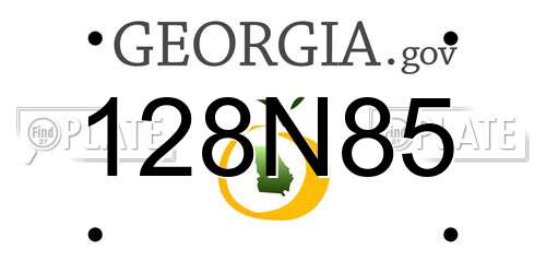 128N85 Georgia License Plate