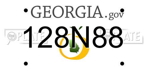 128N88 Georgia License Plate
