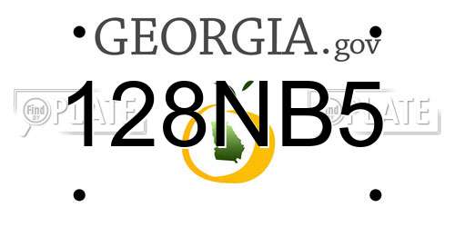 128NB5 Georgia License Plate