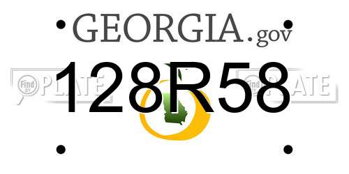 128R58 Georgia License Plate