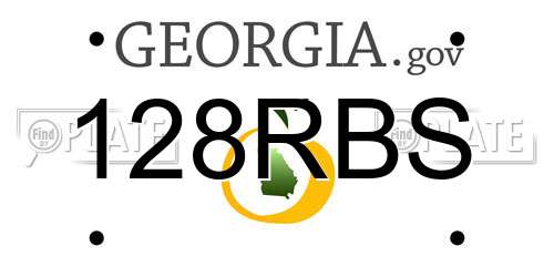 128RBS Georgia License Plate