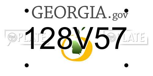 128V57 Georgia License Plate