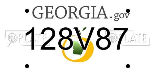128V87 Georgia License Plate
