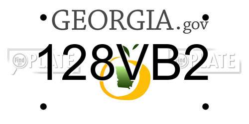 128VB2 Georgia License Plate
