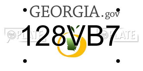 128VB7 Georgia License Plate
