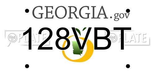128VBT Georgia License Plate