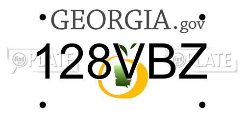 128VBZ Georgia License Plate