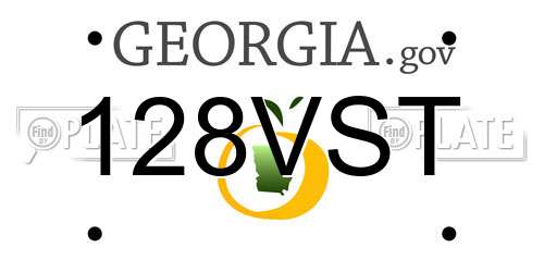 128VST Georgia License Plate