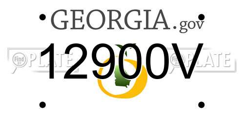 12900V Georgia License Plate