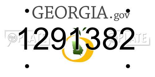 1291382 Georgia License Plate