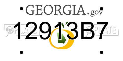 12913B7 Georgia License Plate