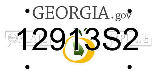 12913S2 Georgia License Plate