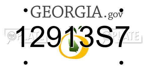 12913S7 Georgia License Plate