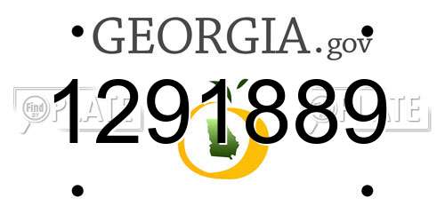 1291889 Georgia License Plate