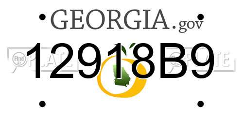 12918B9 Georgia License Plate