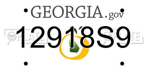 12918S9 Georgia License Plate