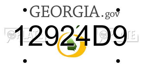 12924D9 Georgia License Plate