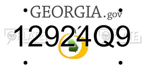 12924Q9 Georgia License Plate