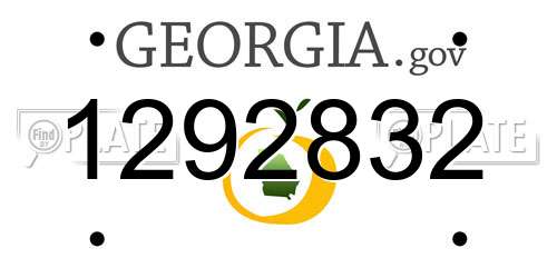 1292832 Georgia License Plate