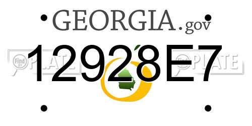 12928E7 Georgia License Plate