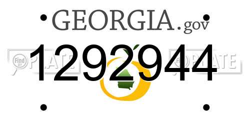 1292944 Georgia License Plate