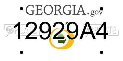 12929A4 Georgia License Plate