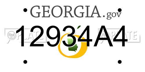 12934A4 Georgia License Plate