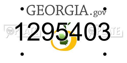 1295403 Georgia License Plate