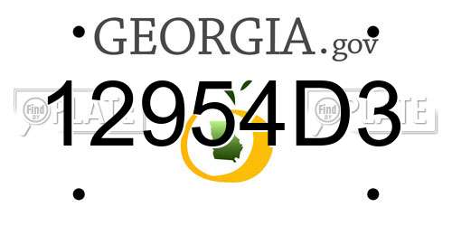 12954D3 Georgia License Plate