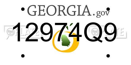 12974Q9 Georgia License Plate