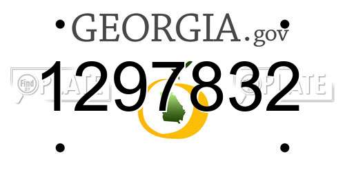 1297832 Georgia License Plate