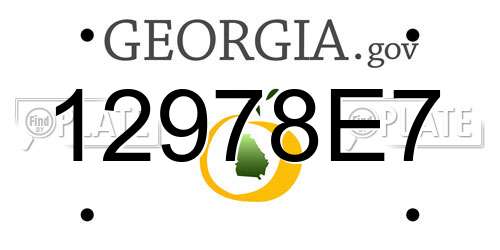 12978E7 Georgia License Plate