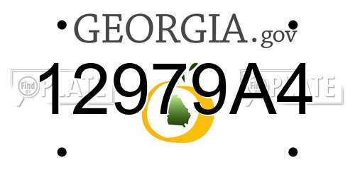 12979A4 Georgia License Plate