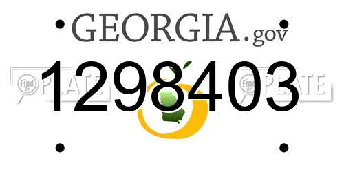 1298403 Georgia License Plate
