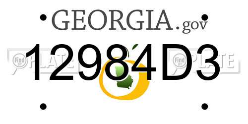 12984D3 Georgia License Plate
