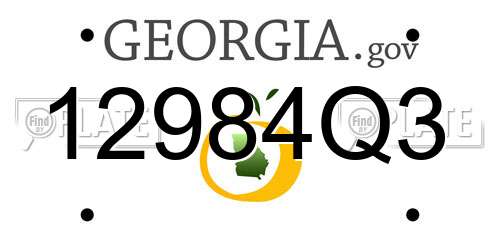 12984Q3 Georgia License Plate