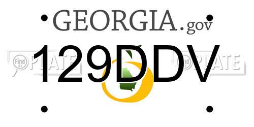 129DDV Georgia License Plate