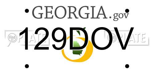 129DOV Georgia License Plate